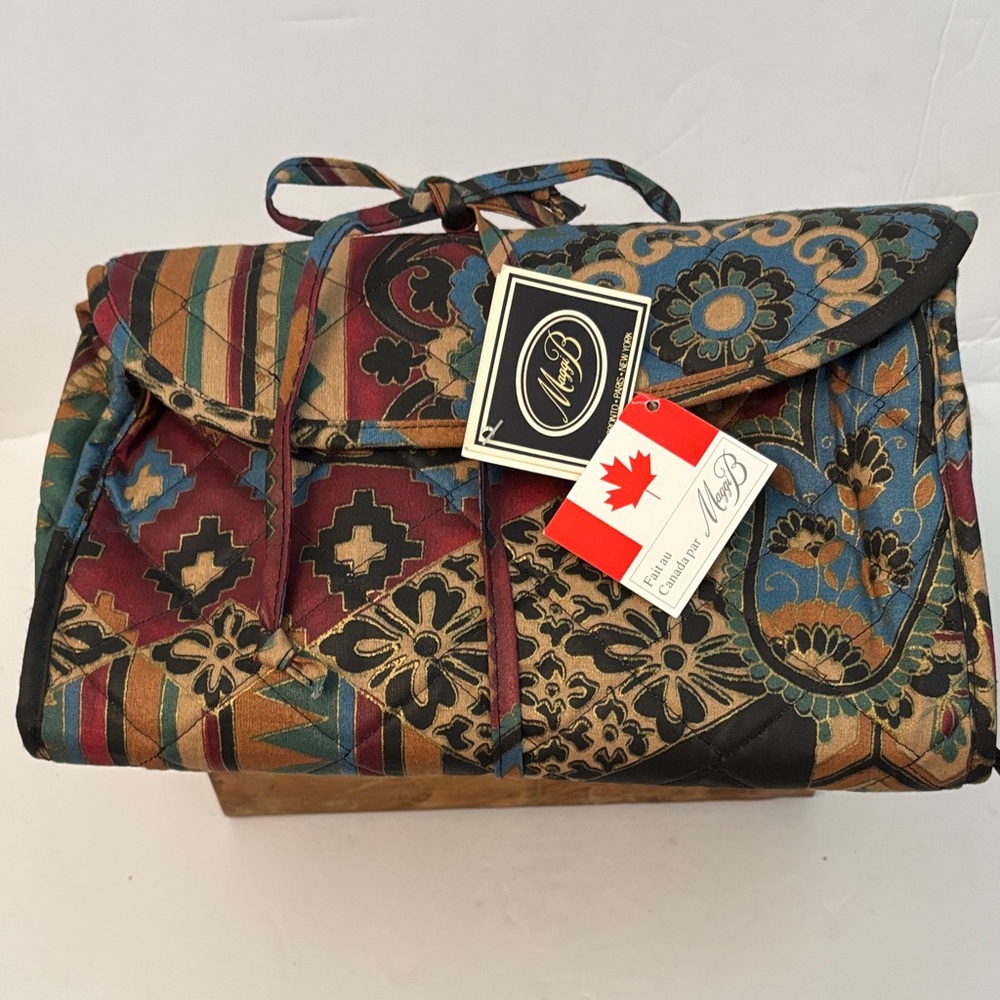 Vintage Maggi B Quilted Cosmetic Roll Up Made in Canada NWT